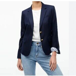 J CREW SCHOOLBOY WOOL BLEND NAVY GOLD SINGLE BREASTED BLAZER - 2